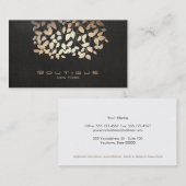 Roos gouden boombladeren zwart visitekaartje (Voorkant / Achterkant)