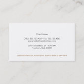 Roos gouden boombladeren zwart visitekaartje (Achterkant)