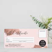 Roos gouden borstelslag folie cadeaubon logo (Staand voorkant)