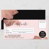 Roos gouden borstelslag folie cadeaubon logo (Voorkant / Achterkant)