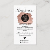 Roos gouden borstelslag logo bedankt visitekaartje (Voorkant)