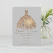 Roos gouden botanische bladeren jurk Vrijgezellenf Kaart (Staand voorkant)