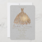 Roos gouden botanische bladeren jurk Vrijgezellenf Kaart (Voorkant)