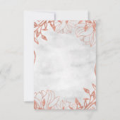 Roos Gouden Botanische Bloemen Grijs Bruiloft RSVP (Achterkant)
