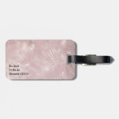 Roos Gouden Botanische Tropische Palmboom Bladeren Bagagelabel (Achterkant horizontaal)