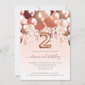 Roos gouden Bourgogne 2e verjaardag van de ballonw Kaart (Voorkant)