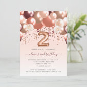 Roos gouden Bourgogne 2e verjaardag van de ballonw Kaart (Staand voorkant)