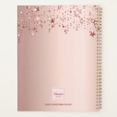 Roos gouden Bourgondische bloemen Monogram Stars 2 Planner (Achterkant)