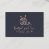 Roos gouden brei-haakgaren handgemaakte kit blauw visitekaartje (Voorkant)