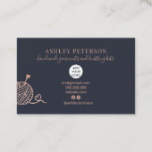 Roos gouden brei-haakgaren handgemaakte kit blauw visitekaartje (Achterkant)