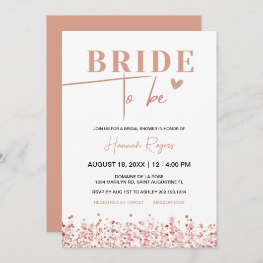 Roos gouden bruids Vrijgezellenfeest, bruid om te  Kaart (Voorkant / Achterkant)