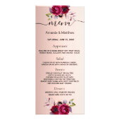 Roos gouden bruiloft - burgundy florals elegant reclamekaart (Voorkant)