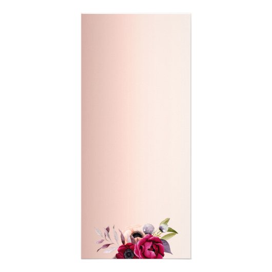 Roos gouden bruiloft - burgundy florals elegant reclamekaart (Achterkant)