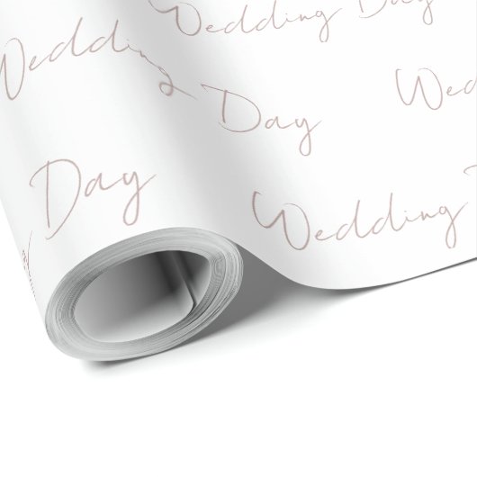 Roos Gouden Bruiloft Dag Witte achtergrond Cadeaupapier (Rol Hoek)