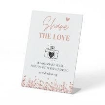 Roos gouden bruiloft hashtag | Deel de liefde