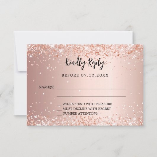 Roos gouden bruiloft reactie RSVP (Voorkant)