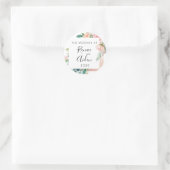 Roos gouden bruiloft sticker, roze bloemen gunst ronde sticker (Tas)