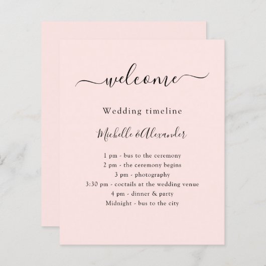 Roos gouden bruiloft tijdlijn programma welkom (Voorkant / Achterkant)