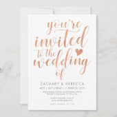 Roos gouden bruiloft uitnodiging blush (Voorkant)