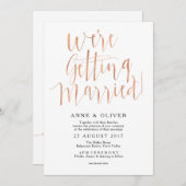 Roos gouden bruiloft uitnodiging rustiek (Voorkant / Achterkant)