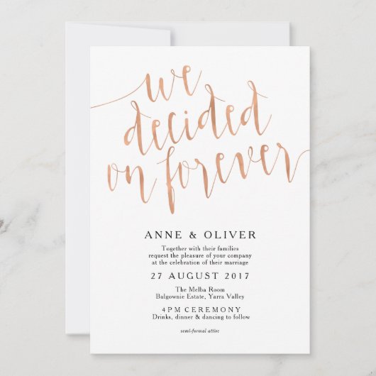 Roos gouden bruiloft uitnodiging rustiek (Voorkant)