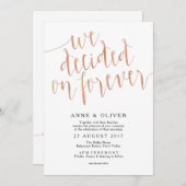 Roos gouden bruiloft uitnodiging rustiek (Voorkant / Achterkant)