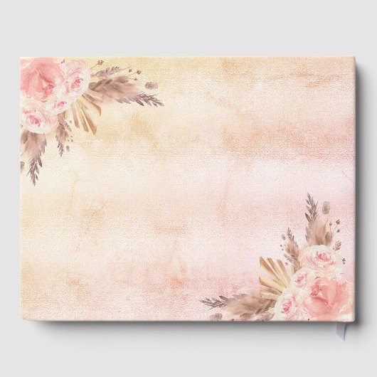 Roos gouden bruine roze boho gastenboek (Achterkant)