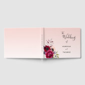 Roos gouden bruine roze bruingeburgerde bloemen gastenboek (Volledig)