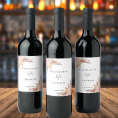 Roos gouden bruine roze wijn etiket