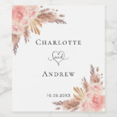 Roos gouden bruine roze wijn etiket (Enkel label)