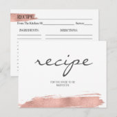 Roos Gouden Brushstroke Vrijgezellenfeest Recept K Briefkaart (Voorkant / Achterkant)