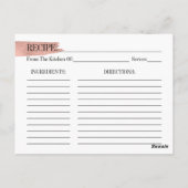 Roos Gouden Brushstroke Vrijgezellenfeest Recept K Briefkaart (Achterkant)