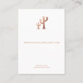 Roos Gouden Cactus Oorbel Display Kaart Visitekaartje (Achterkant)