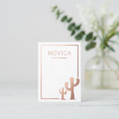 Roos Gouden Cactus Oorbel Display Kaart Visitekaartje (Staand voorkant)