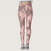 Roos Gouden Camouflage Camo Patroon Militair Leggings (Voorkant)