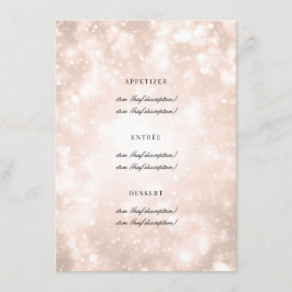 Roos gouden champagne bokeh elegante bruiloft menu