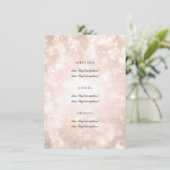 Roos gouden champagne bokeh elegante bruiloft menu (Staand voorkant)