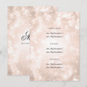 Roos gouden champagne bokeh elegante bruiloft menu (Voorkant / Achterkant)