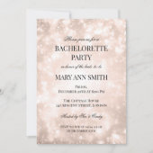 Roos gouden champagne bokeh vrijgezellenfeest kaart (Voorkant)