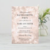 Roos gouden champagne bokeh vrijgezellenfeest kaart (Staand voorkant)