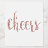 Roos gouden cheers wijn/mousserende wijn label, gl etiket (Enkel label)