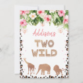 Roos gouden cheeta print twee wilde tweede verjaar kaart (Achterkant)
