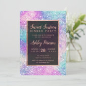 roos gouden chique nevel glitter typografie Sweet Kaart (Staand voorkant)