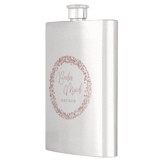 Roos gouden cirkel Lijst bruiloft bruidsmeisje Heupfles (Links)