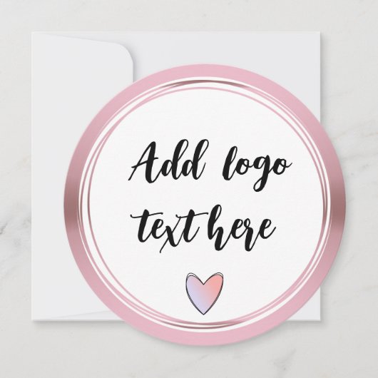 Roos gouden cirkel ringen rand glitter aangepaste kaart (Voorkant)