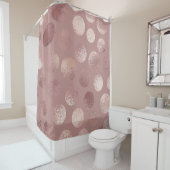 Roos gouden cirkels: Abstract Douchegordijn (In situ)