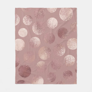 Roos gouden cirkels: Abstract Fleece Deken