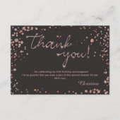 Roos gouden Confetti Bedankt briefkaart (Voorkant)