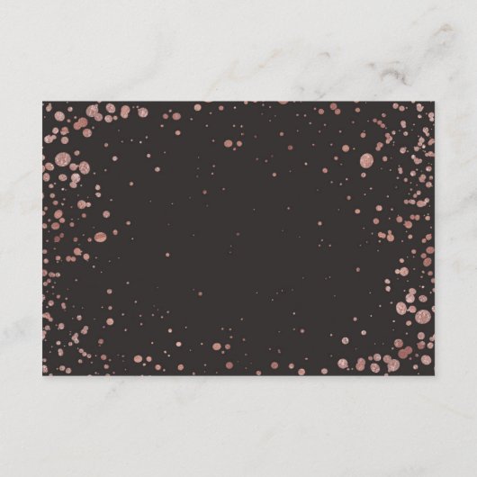 Roos gouden Confetti Bedankt briefkaart (Achterkant)