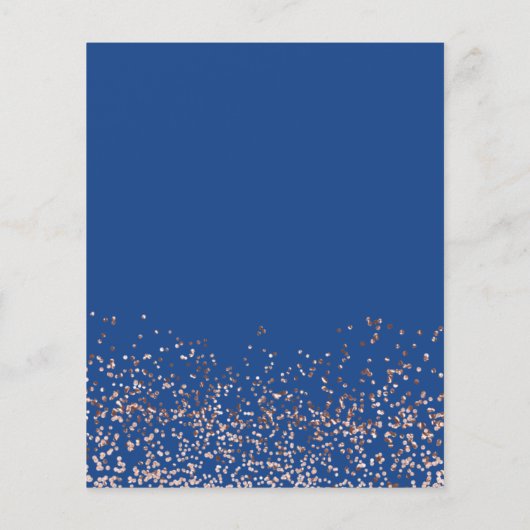 Roos gouden confetti blauw budget bruiloft (Achterkant)